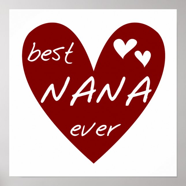 Poster Le meilleurs T-shirts et cadeaux de Nana de coeur  (Devant)