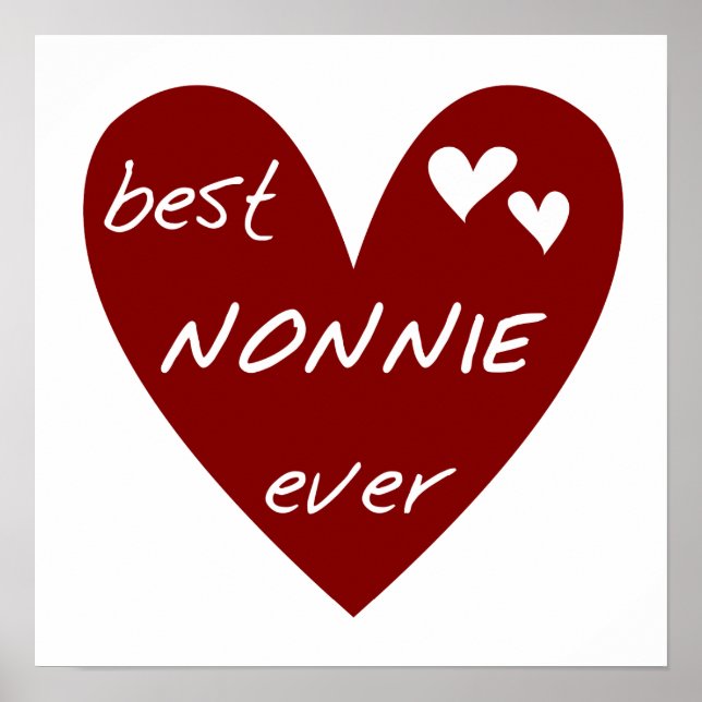 Poster Le meilleurs T-shirts et cadeaux de Nonnie de coeu (Devant)