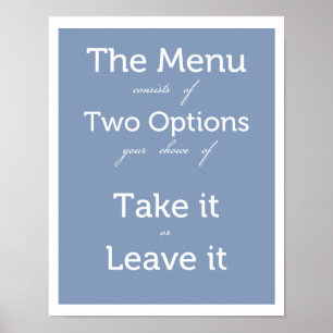 Poster Le menu propose deux choix