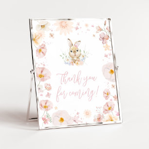 Poster Le Merci de Baby shower de lapin pour venir