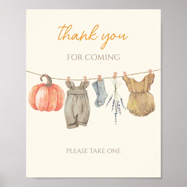 Poster Le Merci des vêtements d'automne du petit Citrouil (Devant)