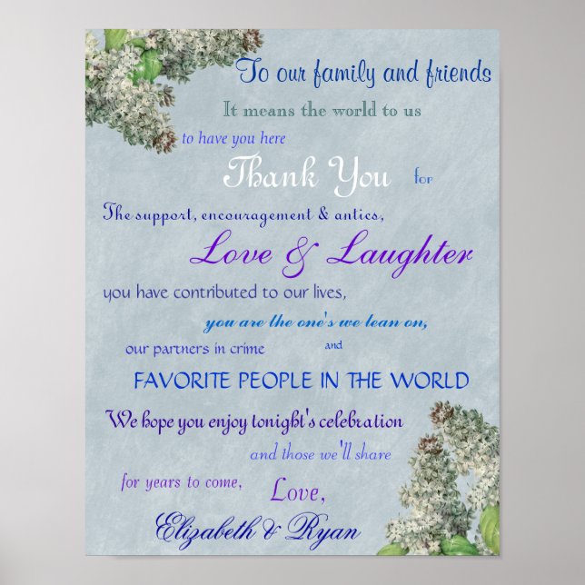 Poster Le Merci Mariage de Purple Lilac (Devant)