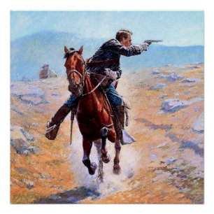 Poster "Le Messager" Art occidental de Charles Schreyvoge