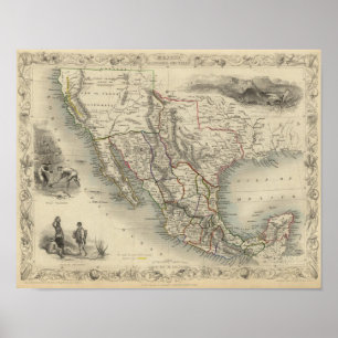 Poster Le Mexique, la Californie et le Texas