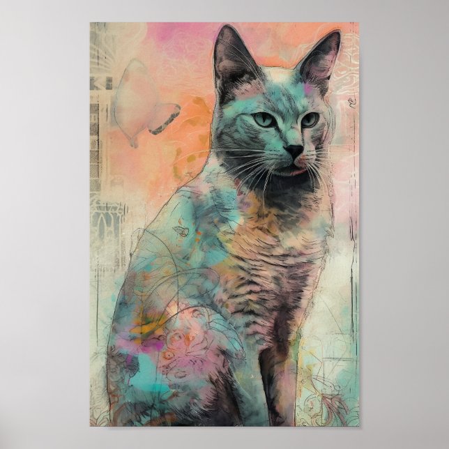 Poster Le mignon chat (Devant)