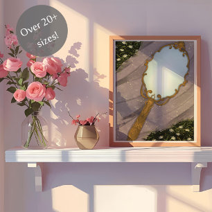 Poster Le Miroir I - Un miroir doré sur l'herbe
