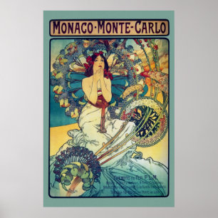 Poster Le Monaco Monte Carlo (Teal)