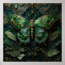 Le Monarque Vert - Art numérique papillon
