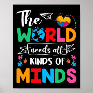 Poster Le Monde A Besoin De Toutes Sortes D'Autisme