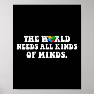 Poster Le Monde A Besoin De Toutes Sortes D'Autisme