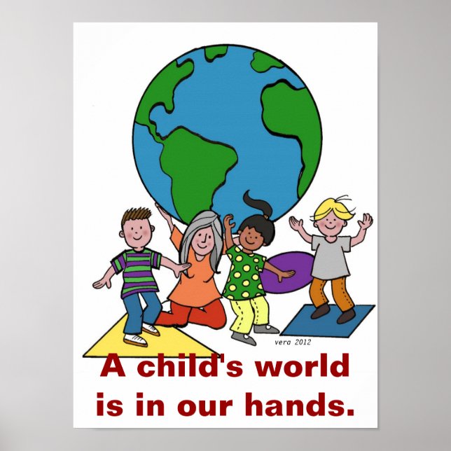 Poster Le monde d'un enfant est entre nos mains (Devant)