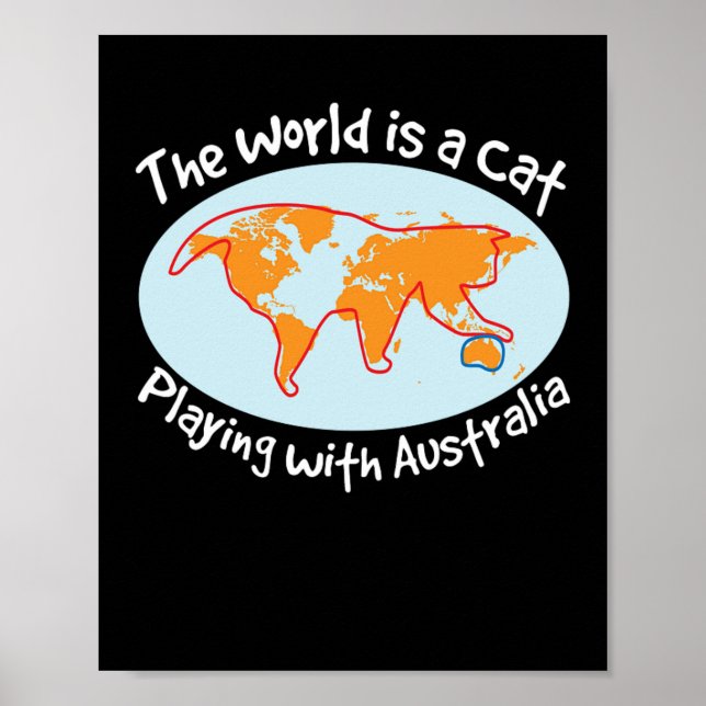 Poster Le Monde Est Un Propriétaire De Chat (Devant)