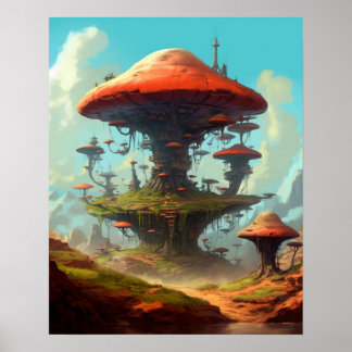Poster Le monde fantastique des champignons