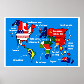 Poster Le monde selon l'affiche américaine