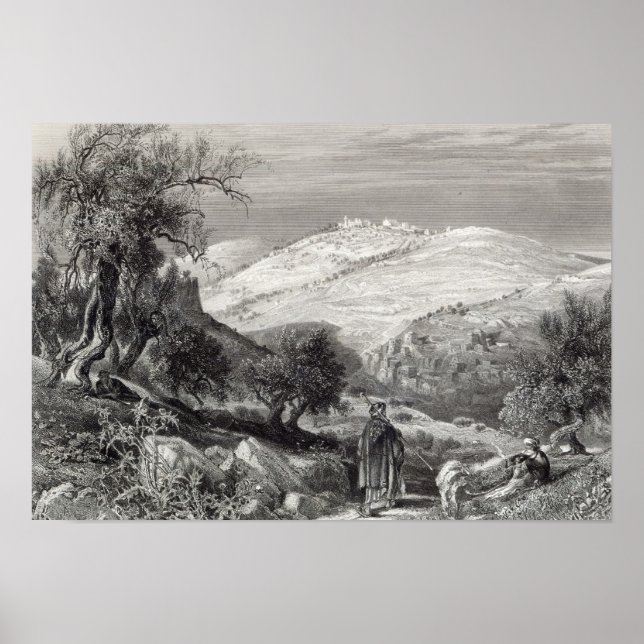 Poster Le mont des Oliviers, du mont Sion (Devant)