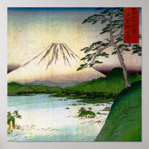 Poster Le mont Fuji au Japon circa 1800's