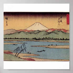 Poster Le mont Fuji au Japon vers les années 1800