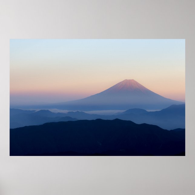 Poster Le Mont Fuji Au lever Du Soleil Honshu Japon (Devant)