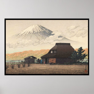 Poster Le mont Fuji de l'art de hanga de tibia de