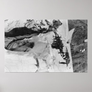 Poster Le mont Rainier, grimpeurs de glacier de WA