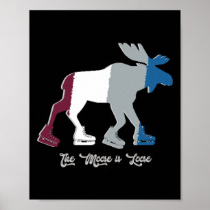 Poster Le Moose est lâché - Patins de hockey 