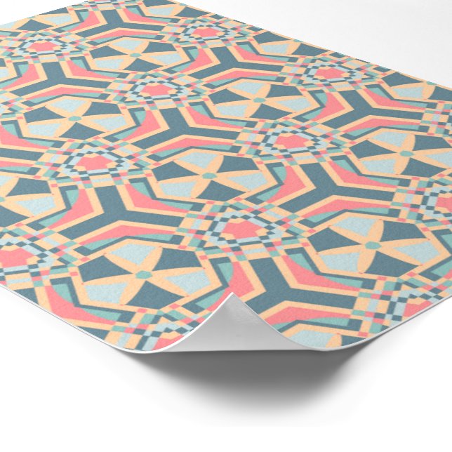 Poster Le motif islamique rose (Coin)