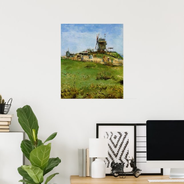 Poster Le Moulin de la Galette par Vincent van Gogh (Bureau à domicile)