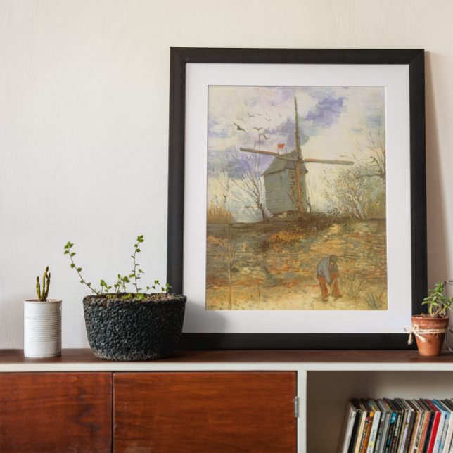 Poster Le Moulin Galette par Vincent van Gogh, Windmills (Créateur téléchargé)