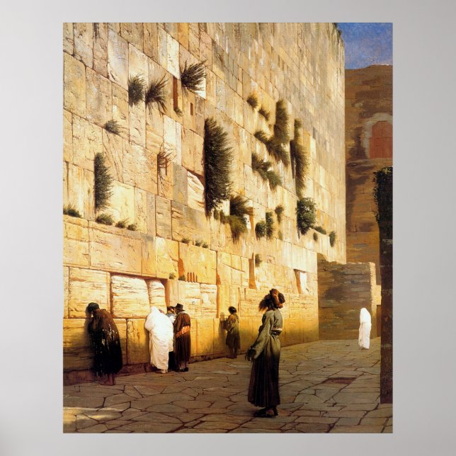 Poster Le mur de Jérusalem de Soloman, Jean-Leon Gerome (Devant)