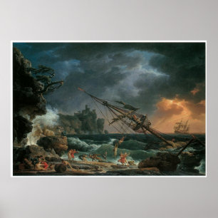 Poster Le naufrage, Claude-Joseph Vernet