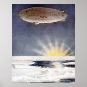 Poster Le navire de Raold Amundsen Norge au-dessus du pôl