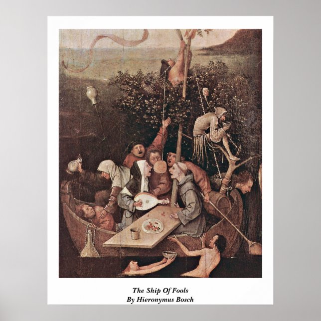 Poster Le Navire Des Fools. Par Hieronymus Bosch (Devant)