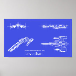 Poster Le navire géant de galaxie Blueprints l'affiche