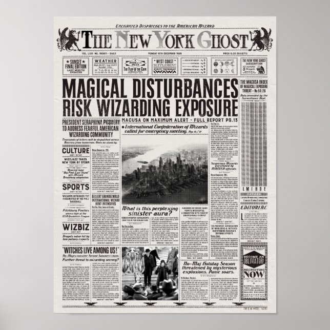 Poster Le New York Ghost Newspaper (Devant)