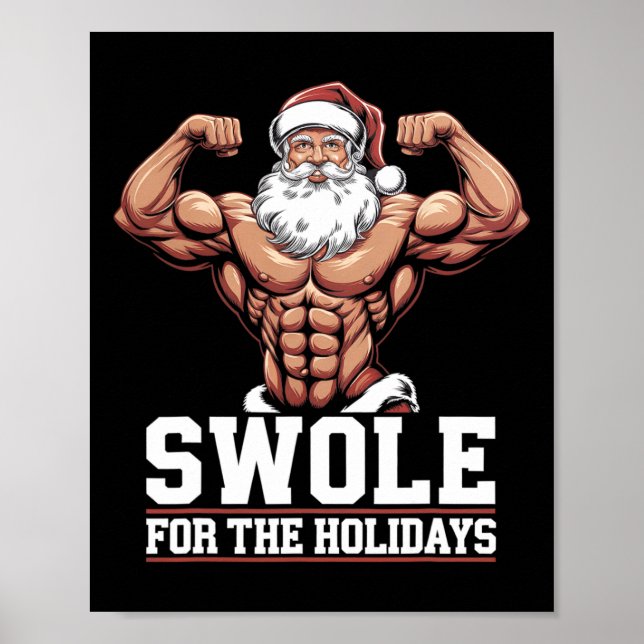 Poster Le Noel De Noël Gym Swole D'Entraînement Pour Le H (Devant)
