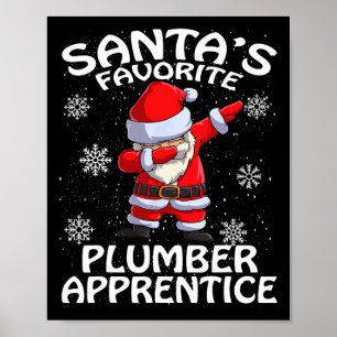 Poster Le Noël du préféré de Santa apprenti plombier 
