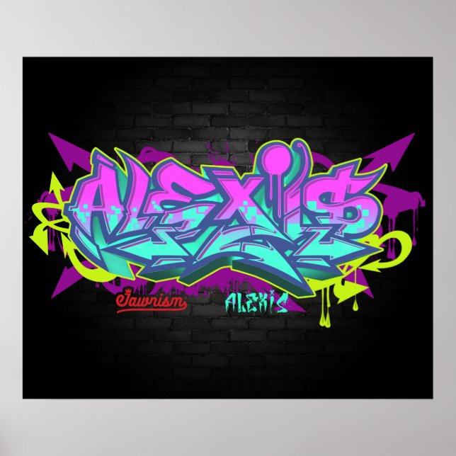 Poster Le nom Alexis en graffiti (Devant)