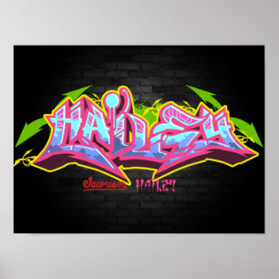 Poster Le nom de Hailey dans les graffitis