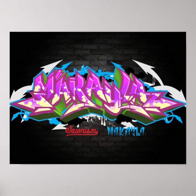Poster Le nom de Makayla en graffiti (Devant)