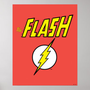 Poster Le nom Flash et logo d'éclair