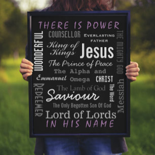 Poster Le nom puissant de Jésus chrétien