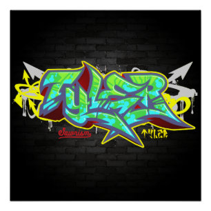 Poster Le nom Tyler en graffiti