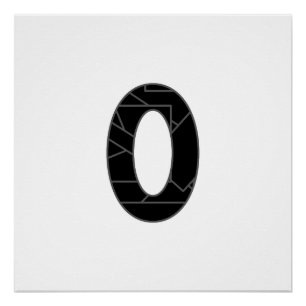 Poster Le nombre zéro (0) en noir