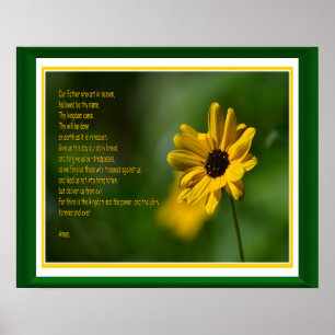 Poster Le Notre Père avec fleur