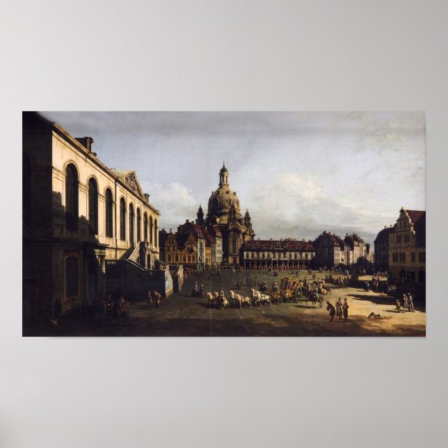 Poster Le nouveau marché à Dresde - Canaletto - Bellotto (Devant)