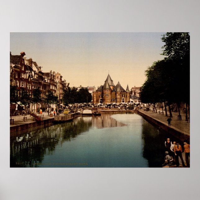 Poster Le nouveau marché et la bourse Amsterdam (Devant)