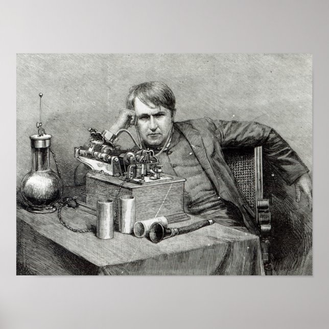 Poster Le nouveau phonographe de M. Edison (Devant)