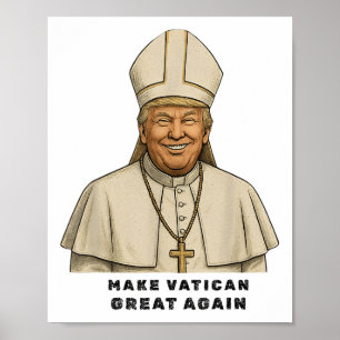 Poster Le pape Trump drôle Trump Vatican Christian Retro