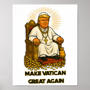 Poster Le pape Trump drôle Trump Vatican Christian Retro