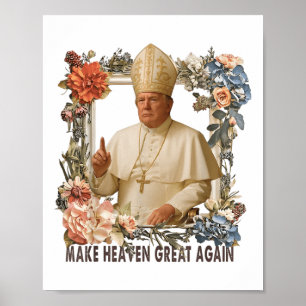 Poster Le pape Trump drôle Trump Vatican Christian Retro